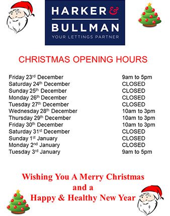 Harker & Bullman Christmas Opening Hours